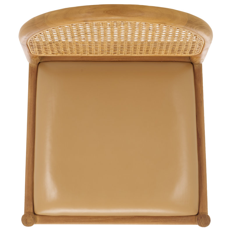 Laylie Leather Upholstered Dining Chair, Natural, Natural