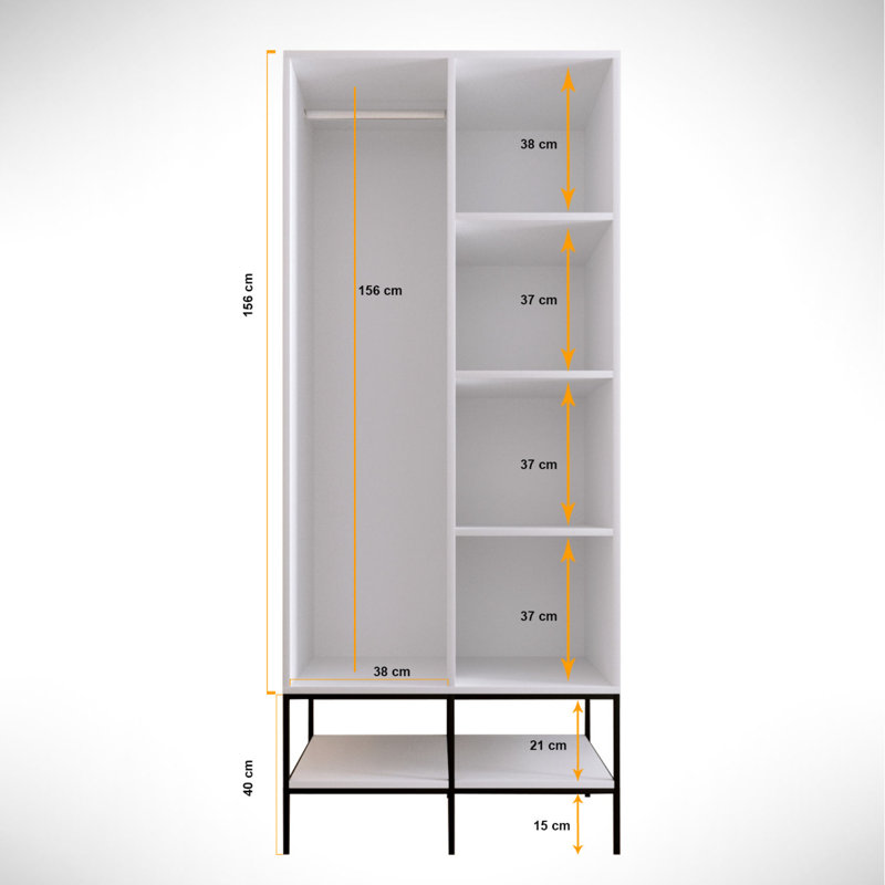 Agna 2 Door Manufactured Wood Wardrobe