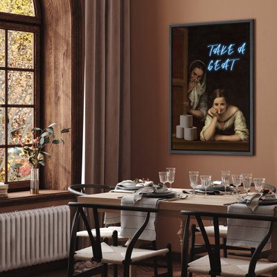 Prenez un siège, papier de toilette amusant, peinture classique, image de parodie, humour de salle de bain d'inspiration rétro, impression d'art mural pour salle de bain d'invité ou salle d'eau