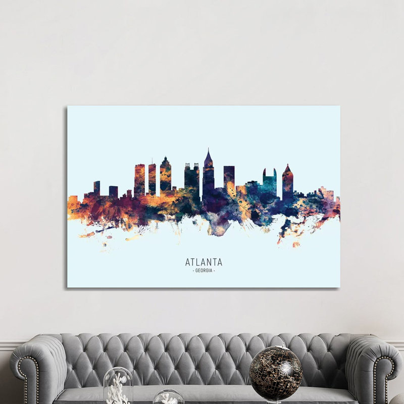 Atlanta Georgia Skyline by Michael Tompsett - Print on Canvas, 101.6cm H x 152.4cm W x 3.81cm D, Wrapped Canvas