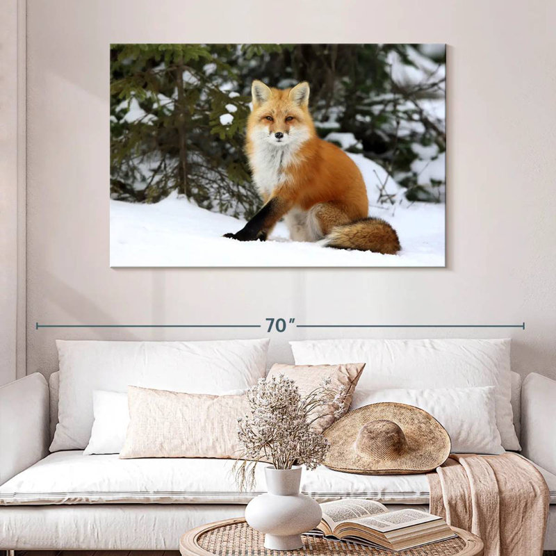 Winter Red Fox, 32" H x 48" W