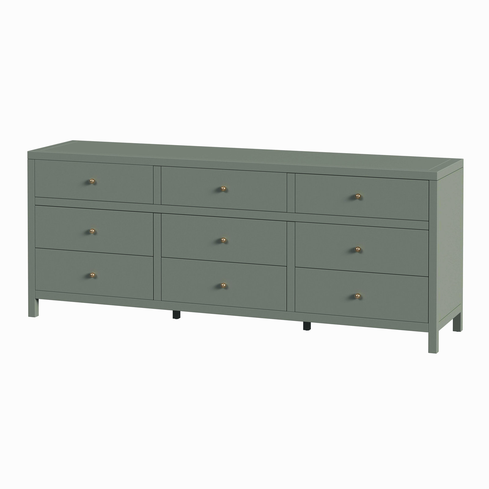 Celine 84" 9-Drawer Dresser, Green