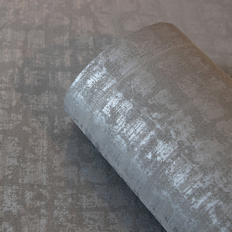 Adonea Zeus Textured Metallic 33' L x 21" W Wallpaper Roll, Slate Gray