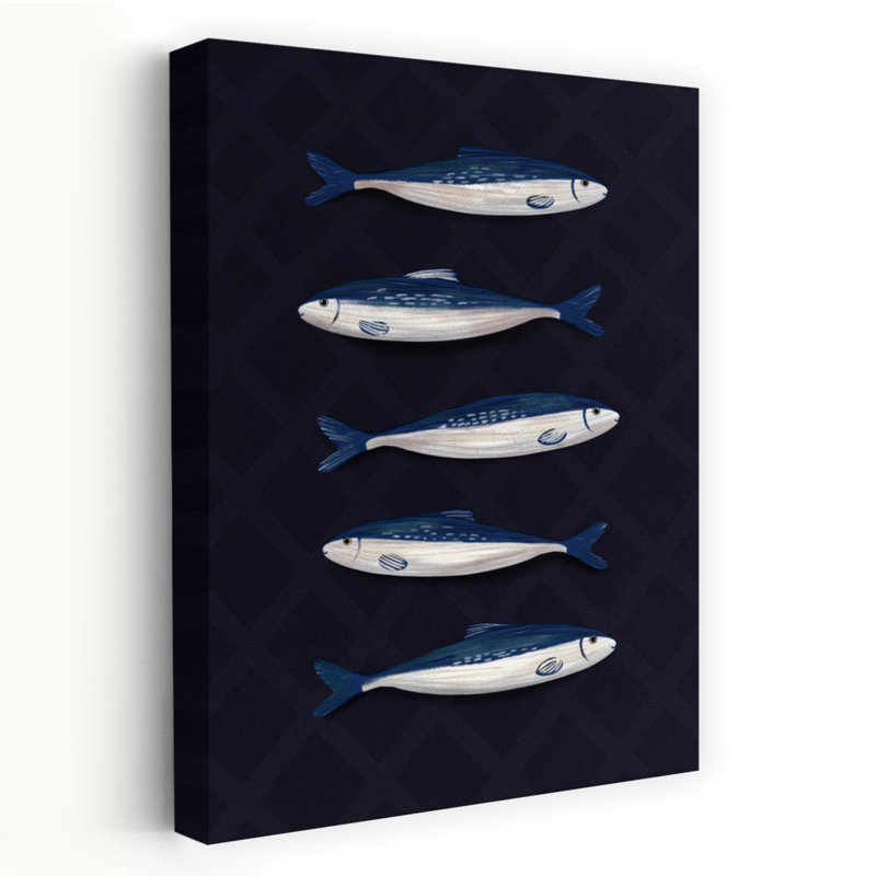 Art mural côtier sardines, H 24 po x l 16 po
