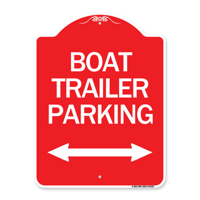 Signmission Designer Series Sign - Boat Trailer Parking (With Bidirectional Arrow Symbol)/24296