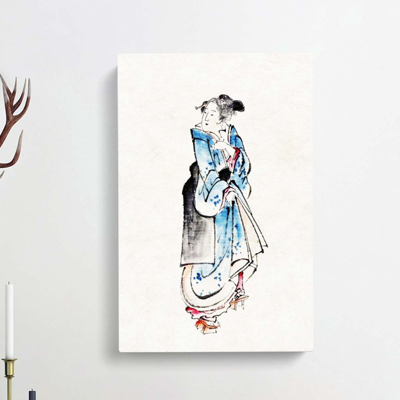 Walking Woman by Katsushika Hokusai - Wrapped Canvas, 50cm H x 35cm W x 3cm D
