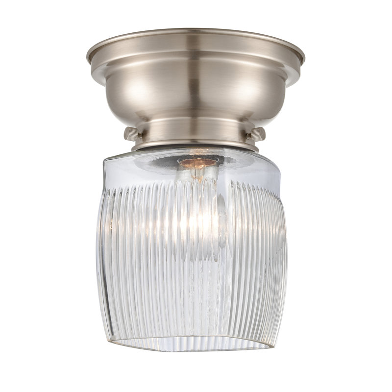 Mireya Glass Flush Mount, No Bulb Included, Brushed Satin Nickel