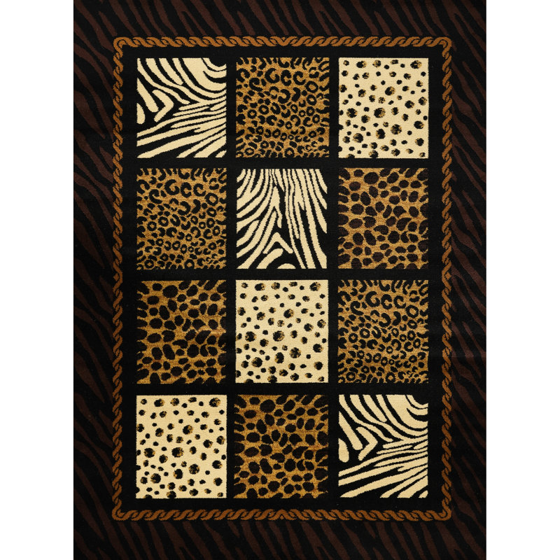 7 pi 10 po Tapis à motif animal X X 3