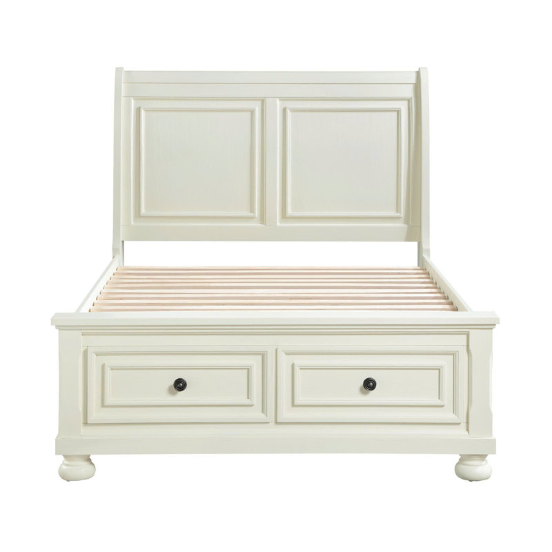 Kynsleigh Low Profile Storage Platform Bed, Oyster White, Full
