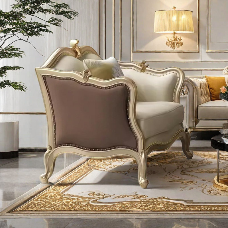 Fauteuil en cuir de vache de 37,01 po Jovonta