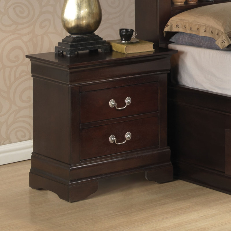 Nanhey Wooden Nightstand, Cappuccino
