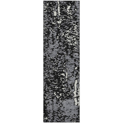 Premium Machine Washable Prisco Black Rug