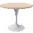 Heatherton 36" Round Dining Table with MDF Top and White Stainless Steel Pedestal Base Kitchen Table Seats 2-4 Person-155420964-188218942