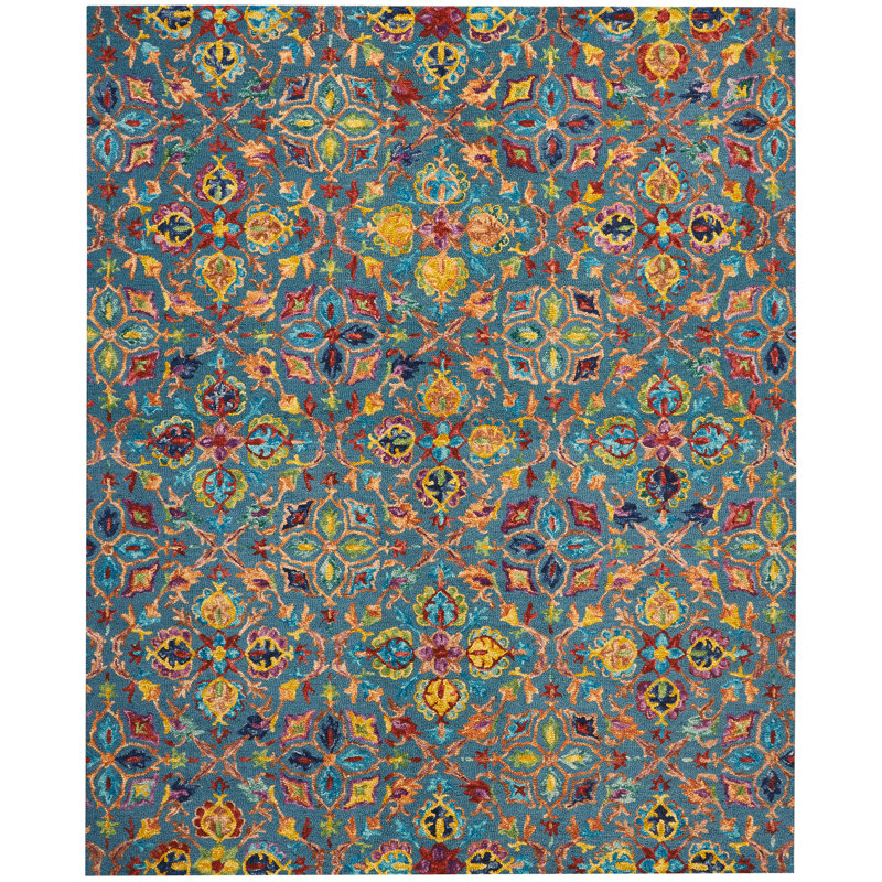 Guelph Damask Wool Hand Woven Area Rug, Rectangle 152 x 229cm