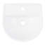 17" Lanken 34" Tall White Porcelain Irregular Pedestal Bathroom Sink with Overflow-1359465336