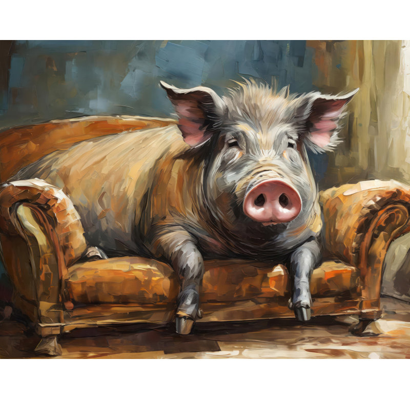 " Pig Couch ", 15" H x 18" W