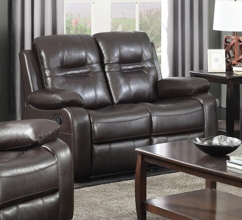 Brassex Napolean 58'' Upholstered Reclining Loveseat | Wayfair