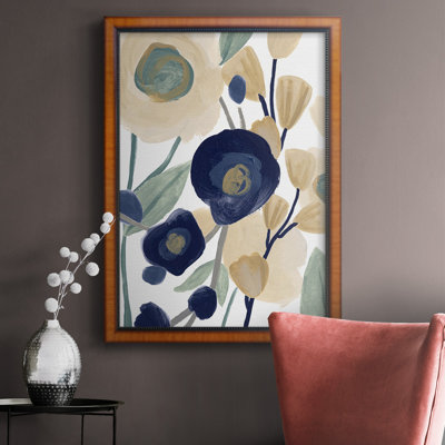 «Blue Poppy Cascade II», toile encadrée de qualité supérieure - prête à être accrochée