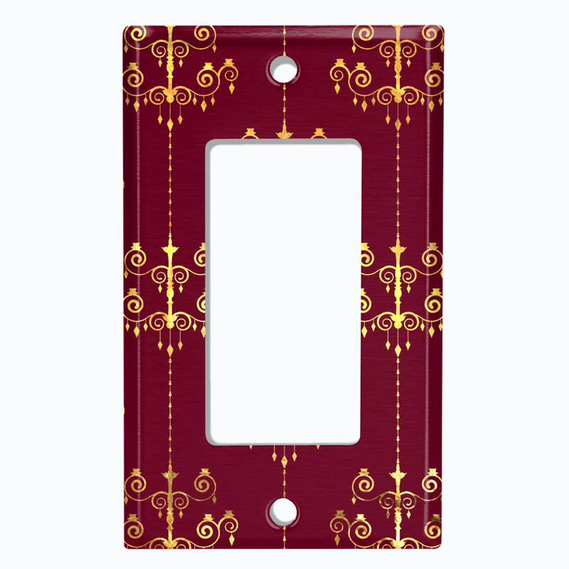 Plaque murale avec interrupteur à bascule Damask Yellow