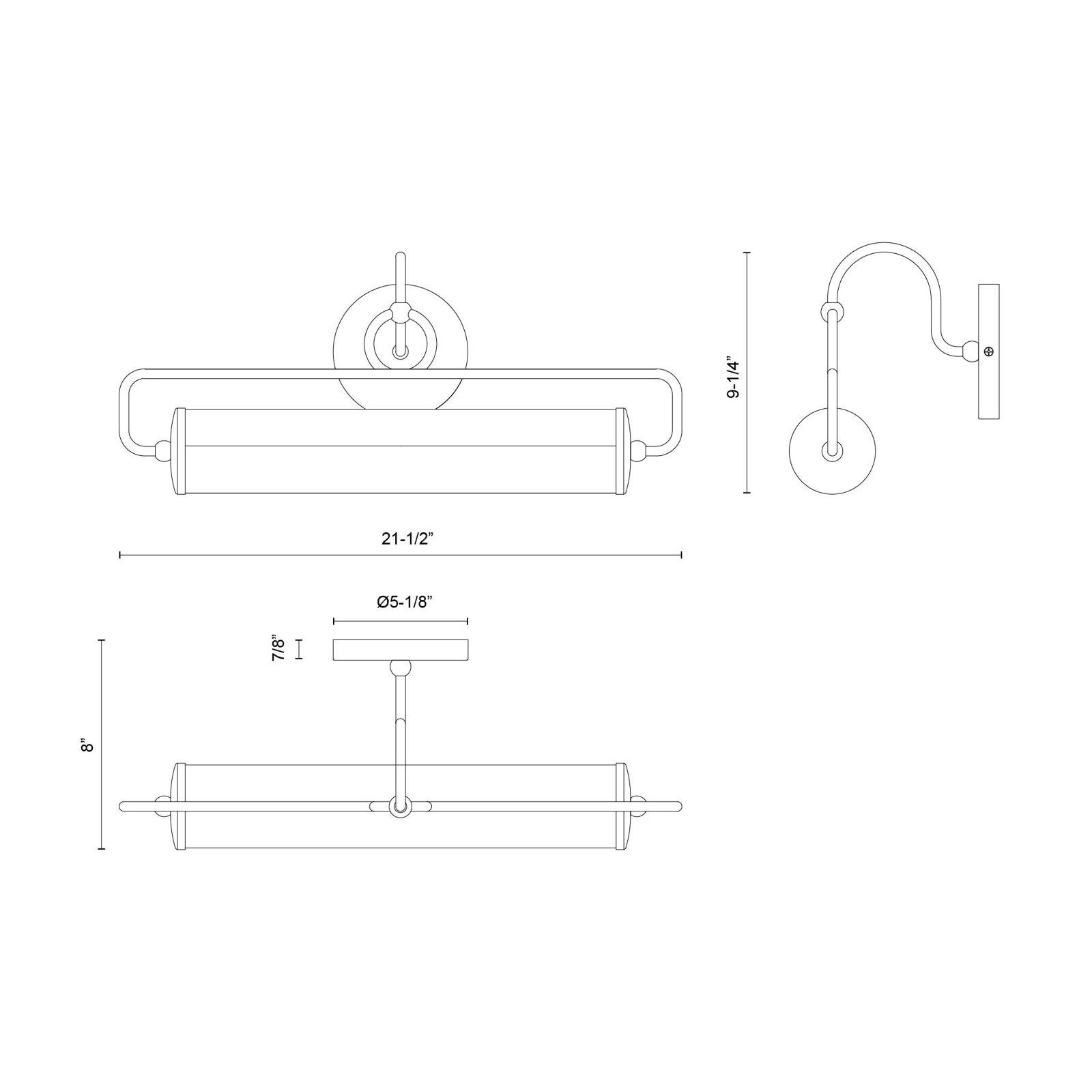 Ellen LED Picture Light, Matte Black