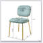 Ensemble de 2 chaises d'appoint rembourrées avec pieds en métal Modern Modern - Chaises de cuisine et de salle à manger contemporaines