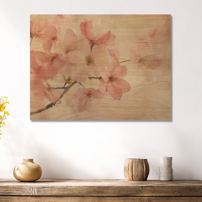 Spring Blossom Drift - Botanical Wooden Wall Art