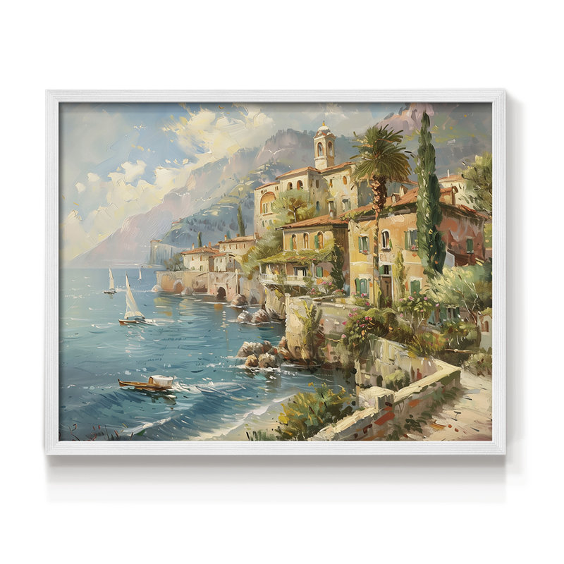 Nautical Series-CCXIX -Framed Print - Restickable, 22" H x 28" W, White