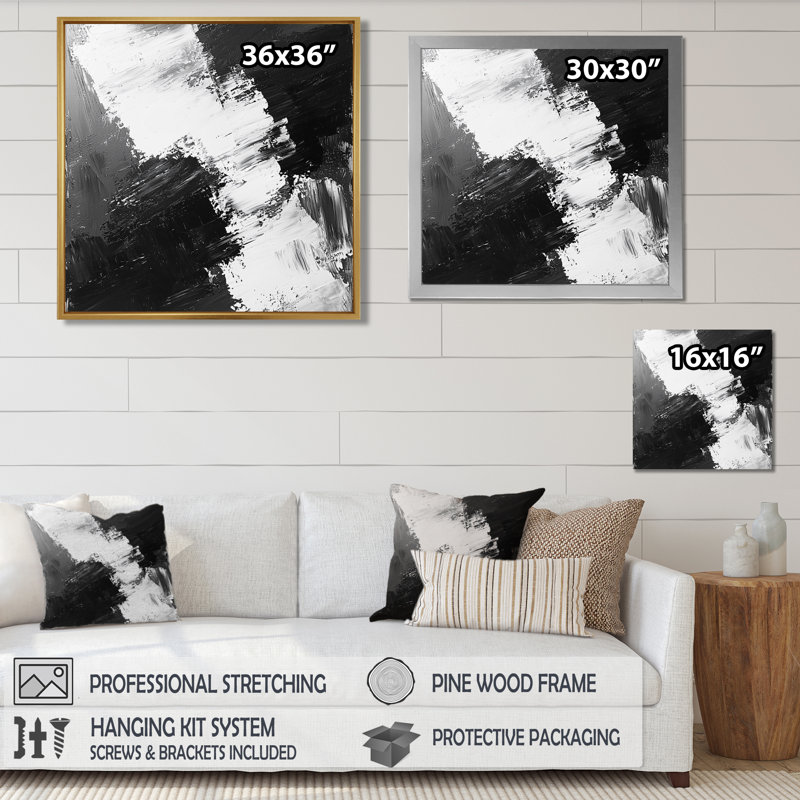 Onofrio monochromatique dérive des ombres dans le noir VI - art mural transitionnel moderne abstrait, Noir, H 16 po x l 16 po