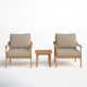 Evie Teak 2 - Person Patio Conversation Sets with Cushions