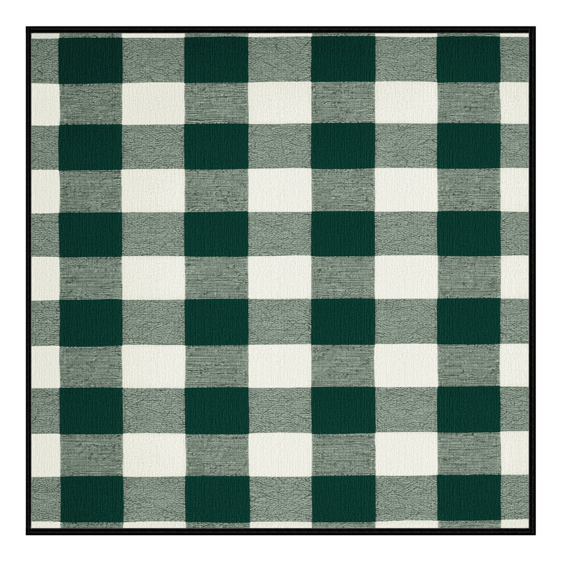 Tapis gris à carreaux lavable à la machine, Carré 8 pi