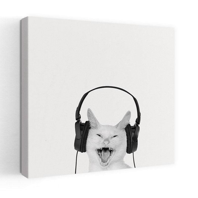 Art contemporain pour chat Rockin 'Kitten, H 18 po x l 18 po