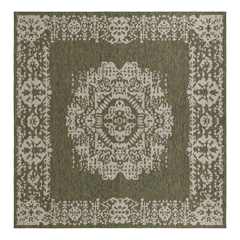 Cowie Green/Gray Rug, Square 6'1"
