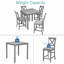 Ensemble de table de salle à manger 5 pièces, ensemble de salle à manger en bois pour 4 personnes, ensemble de table de cuisine à hauteur de comptoir avec table carrée et 4 chaises rembourrées pour les petits espaces-327844398
