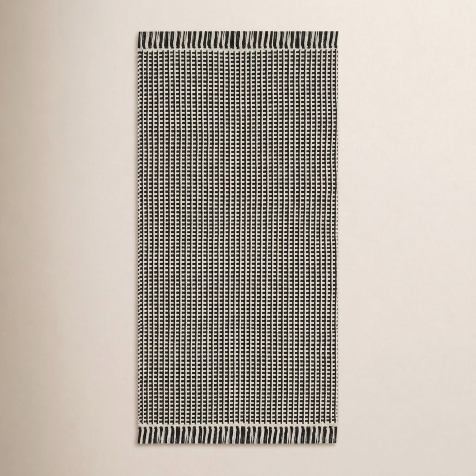 Bester Hand-Woven Geometric Cotton Rug, Runner 2'3" x 12'
