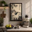 Cat Among Bamboo Japandi - Wrapped Canvas-1165127732-1165127729