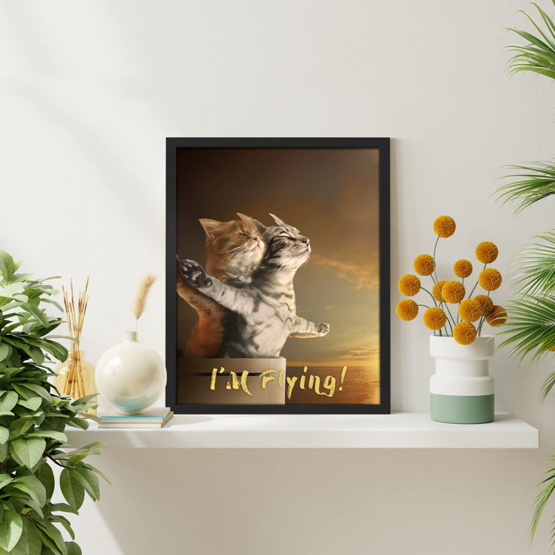«Titanic Meow Spouf Cat» sur papier, Noir, H 10 po x l 8 po