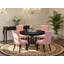 Ensemble de salle à manger 5 pièces pour 4 tables rondes de 48 po avec piédestal et 4 chaises rembourrées en polyester beige, noir sablé-1875073588-1875073589