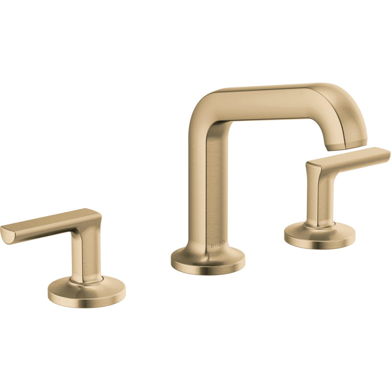 Kintsu® Widespread Lavatory Faucet with Angled Spout, Luxe Gold, Lever Handle, 1.2 GPM