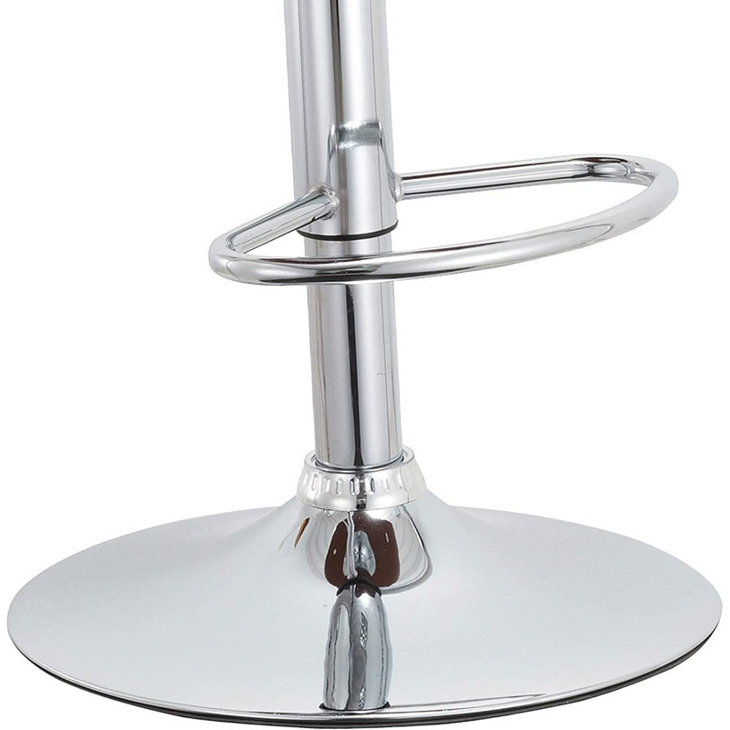 Contemporary Swivel Adjustable Barstool With Padded Seat And Back, Black, Black