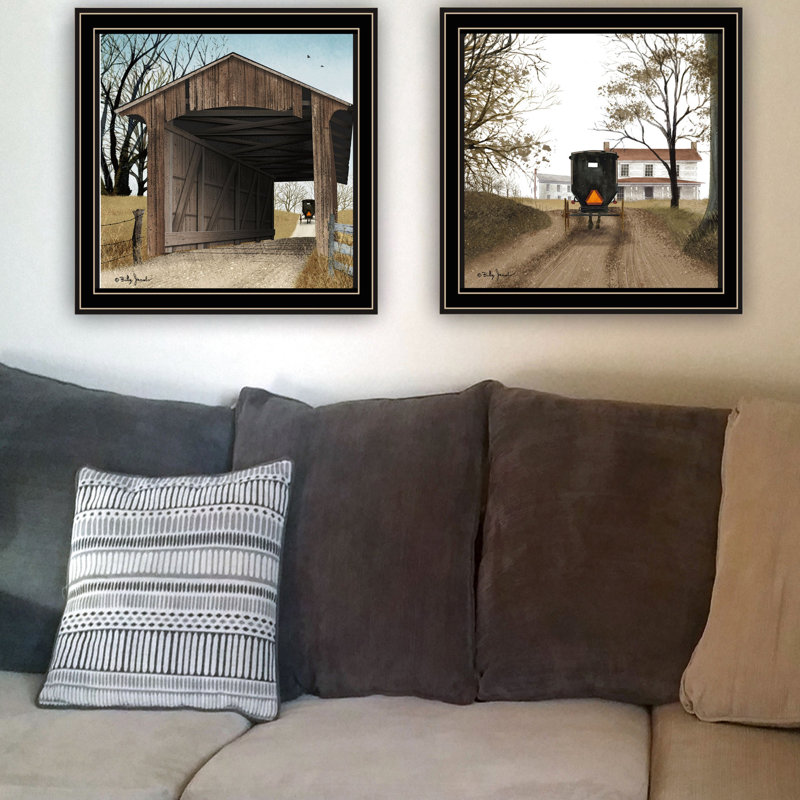 Superbe art mural pour la chambre à coucher et le salon - 14 po x 14 po, 4 lb, multicolore, papier de bois, cadre noir Rehaussez votre décor avec un pont de 2 po, fabriqué en