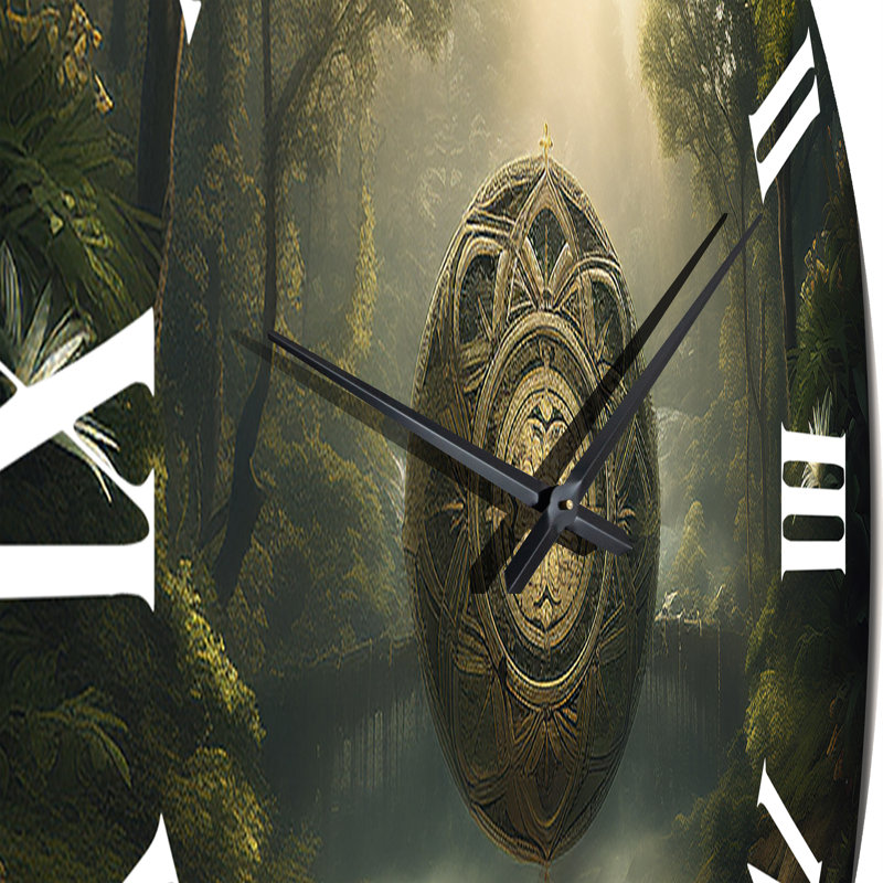 Horloge murale sacrée mandala planant dans un paysage mystique I, Petit