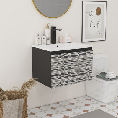 Meuble-lavabo flottant avec lavabo
