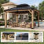 Pavillon de jardin extérieur en bois de cèdre l 12 pi x P 10 pi avec double toit en acier galvanisé