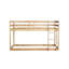 Lit mezzanine simple au-dessus d'un lit simple en bois massif avec plateau en lattes renforcées-106845160
