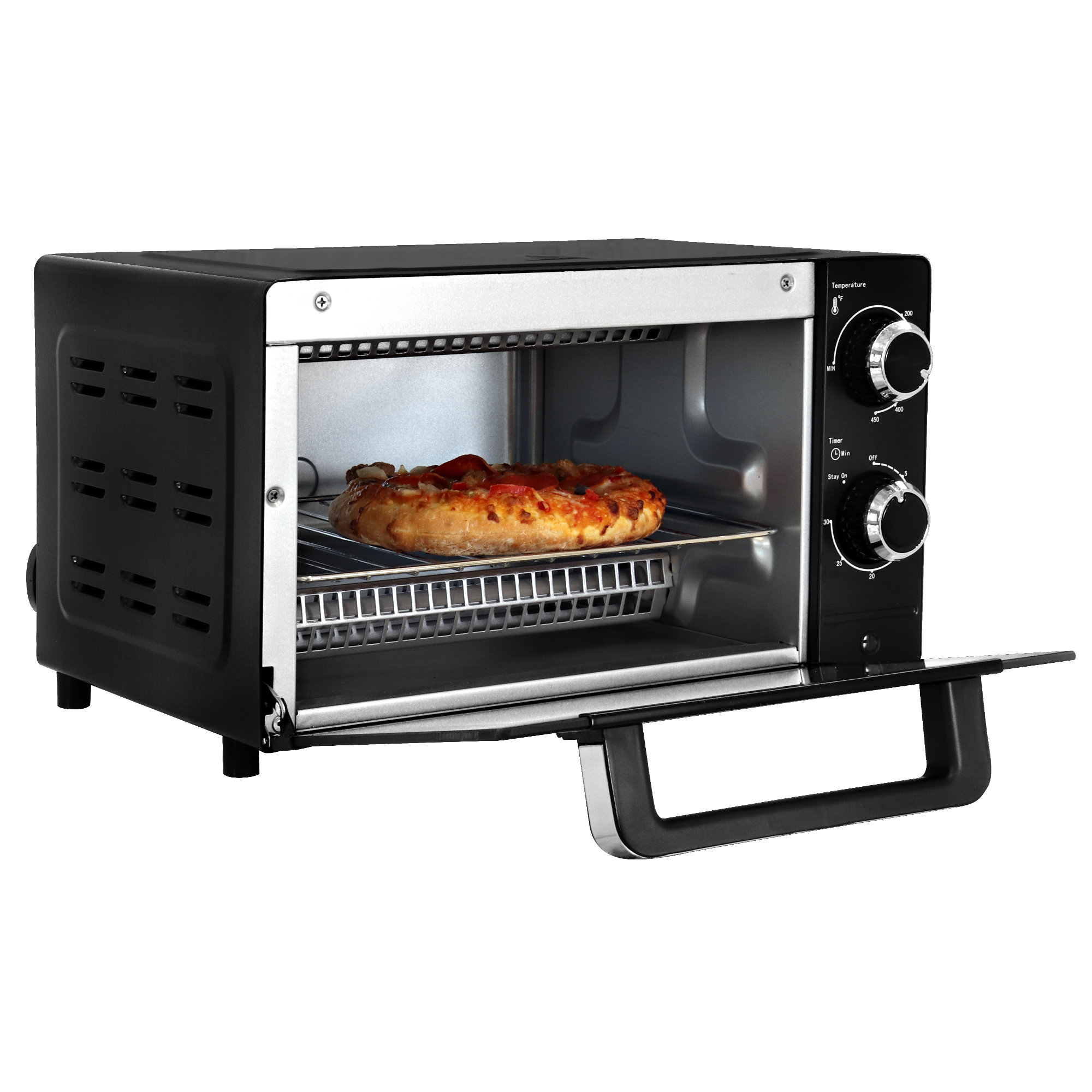 BLACK+DECKER 4-Slice Toaster Oven with Easy Controls, Stainless