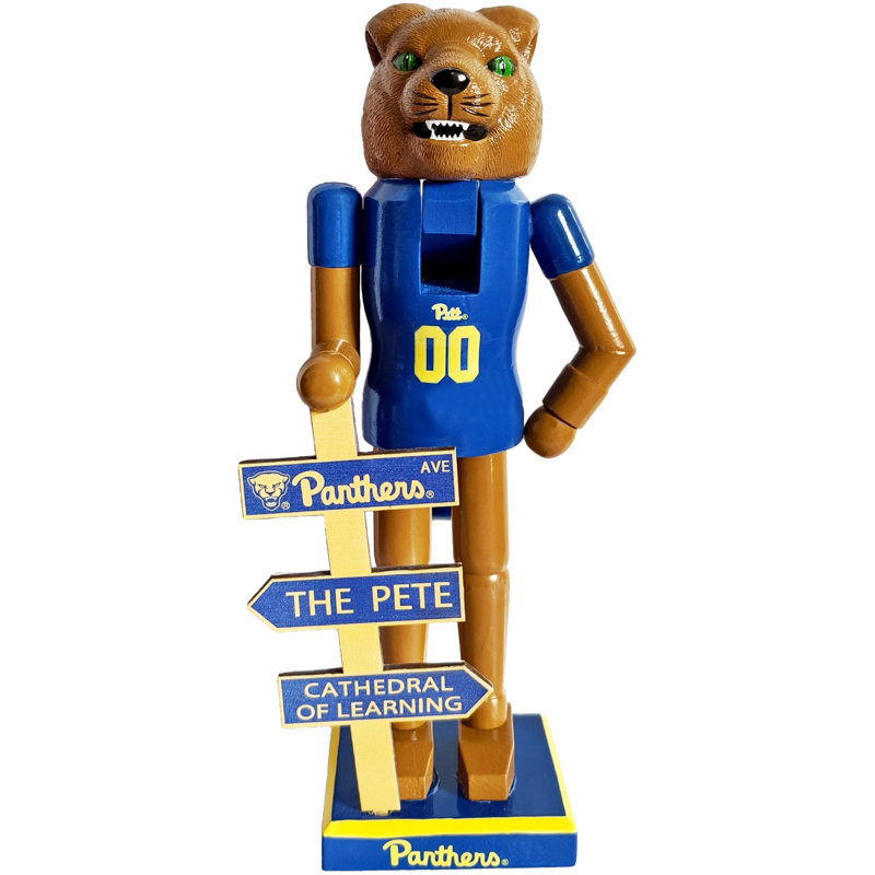 NCAA 12 inch Mascot Nutcracker, Pitt Panthers