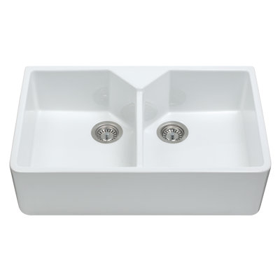 80cm x 49cm Belfast Kitchen Sink Double Bowl