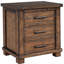 Table de chevet rustique en bois massif récupéré à trois tiroirs Rustic (ancien sku: WF531408AAD)