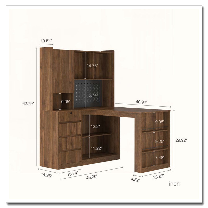 Bureau en L, Bois - 3