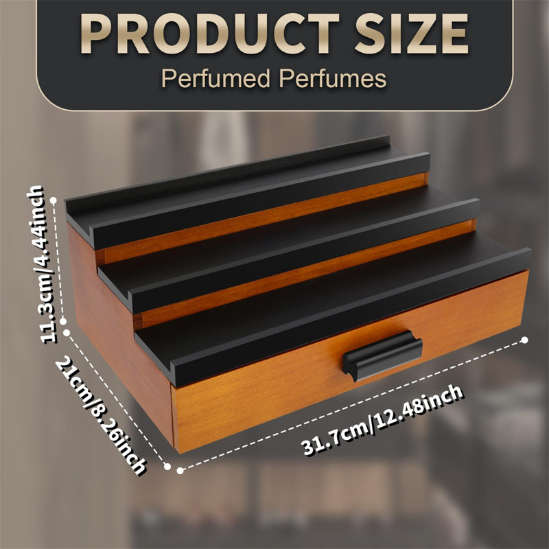 Wood Makeup Organiser, Matte Black